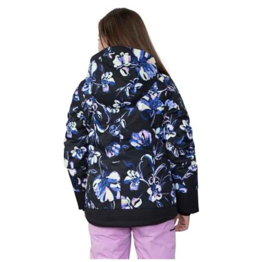 Obermeyer Taja Print Ski Jacket Youth Girls Size L Night Life Insulated Floral